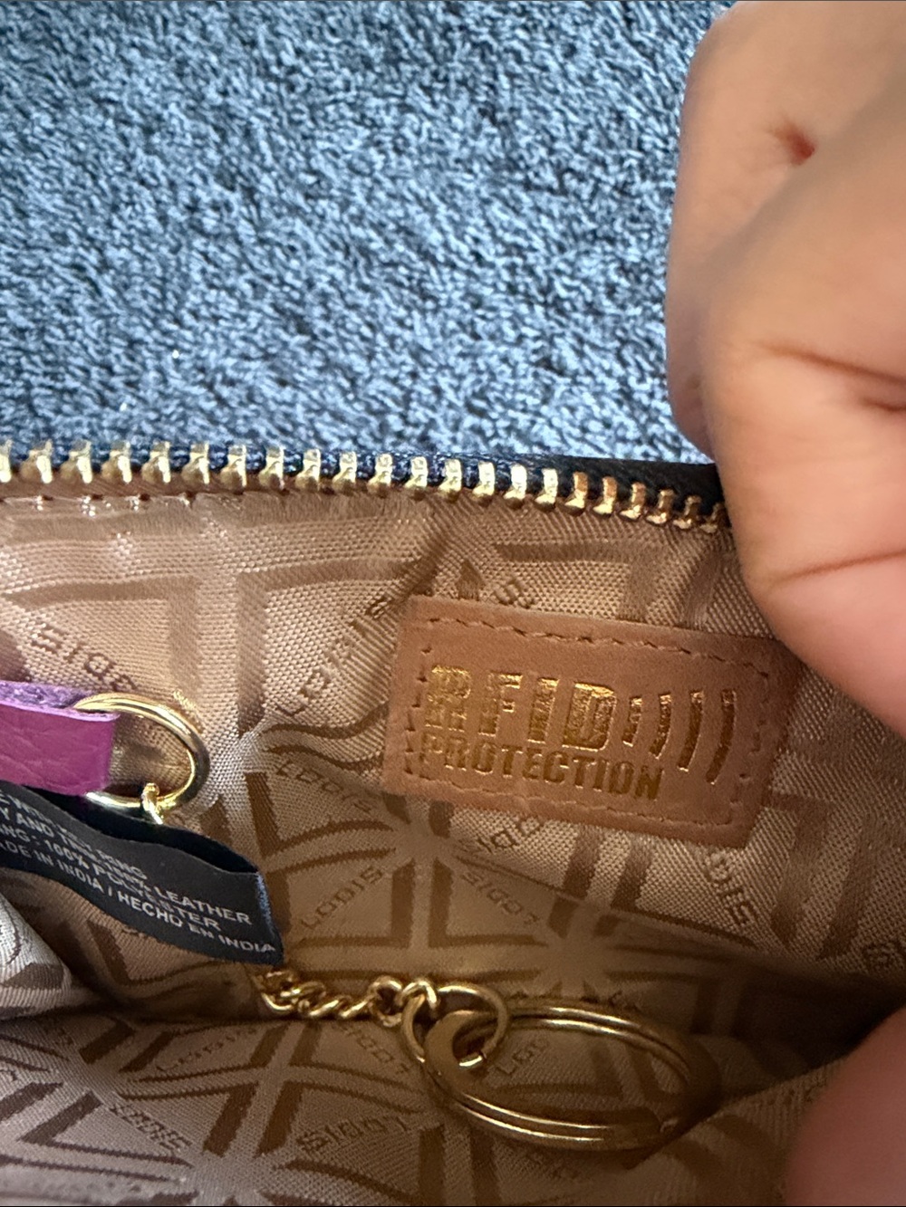 Lodis Fuchsia Leather Card Case with Snap Pocket - Picture 8 of 8